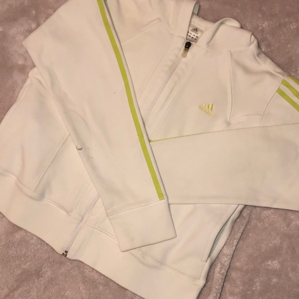 Original Adidas White zip down hoodie